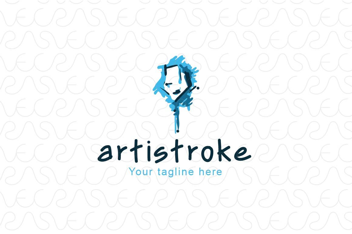 Artistroke - Artistic Face Stock Logo Template for Art & Painting
