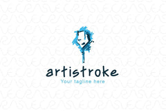 Artistroke - Artistic Face Stock Logo Template for Art & Painting