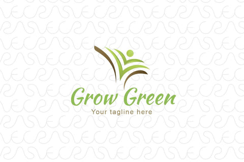 Grow Green - Simple Abstract Compositional Tree & Human Iconic Stock Logo Template