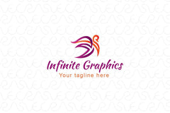 Infinite Graphics - Continuous Linear Style Stock Logo Template of Flying Bird
