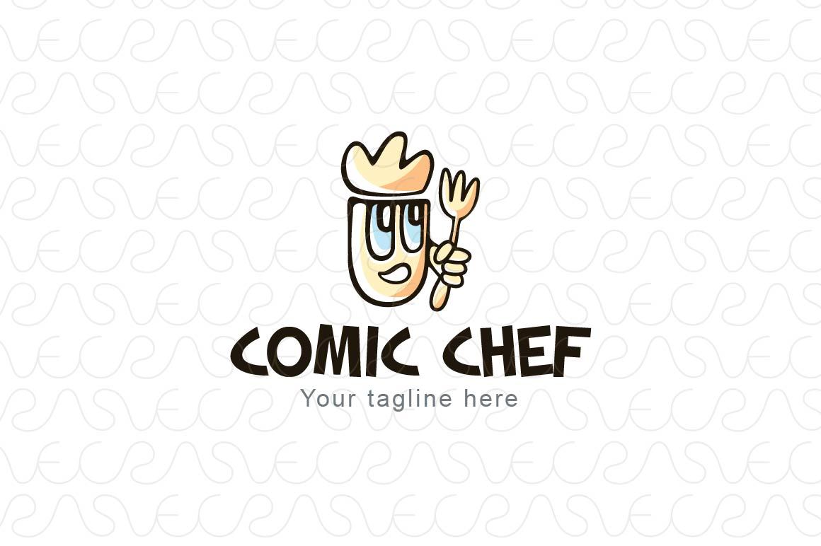 Comic Chef - Cute Cook Stock Logo Template for Restaurant