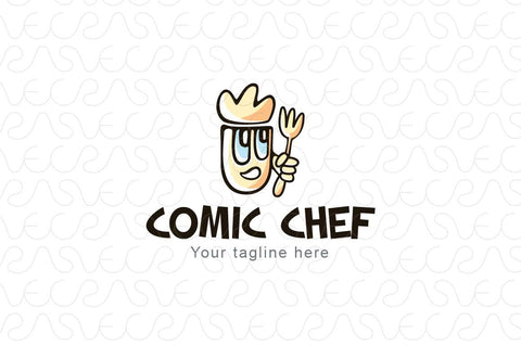 Comic Chef - Cute Cook Stock Logo Template for Restaurant