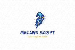 Macaws Script - Creative Parrot Bird Stock Logo Template