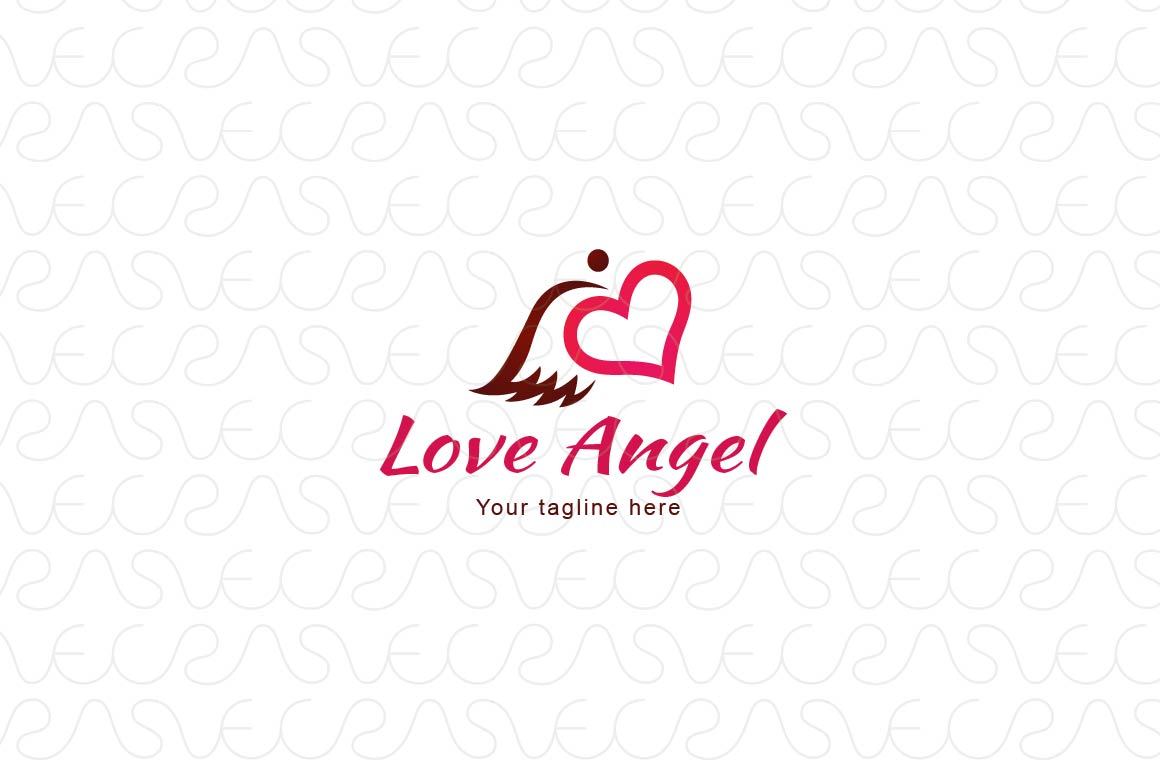 Love Angel - Cute Iconic Stock Logo Template