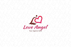 Love Angel - Cute Iconic Stock Logo Template