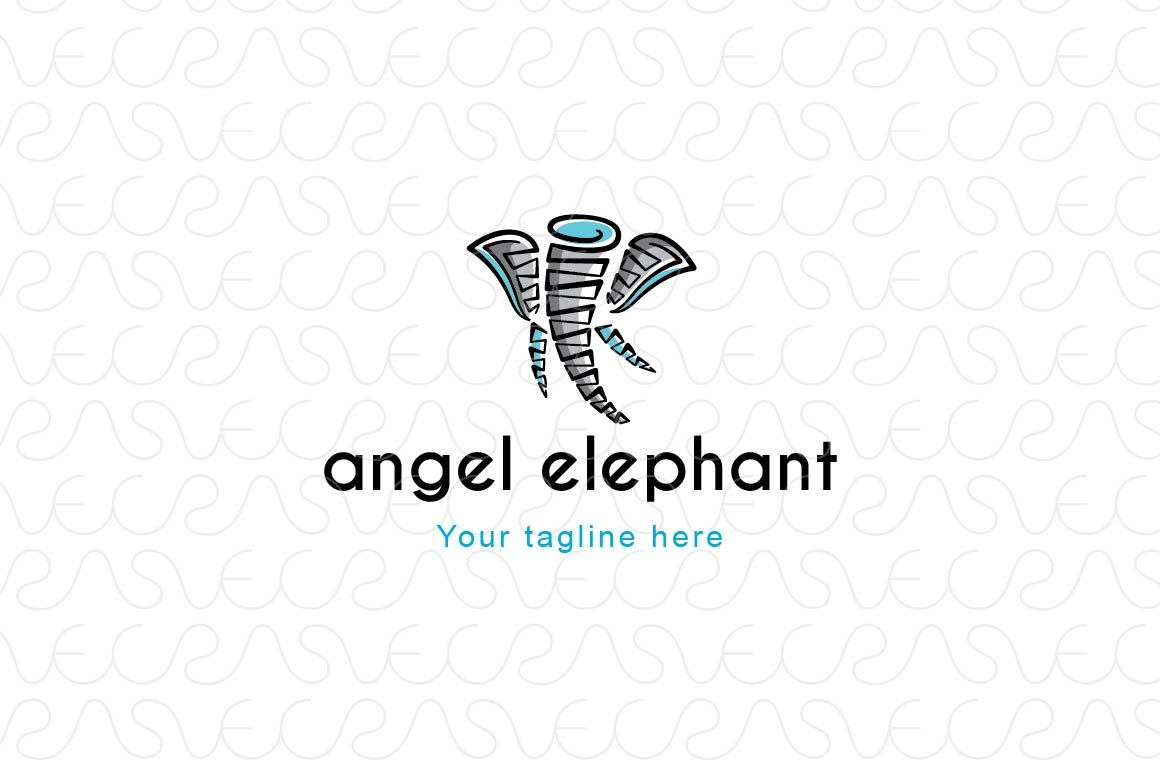 Angel Elephant - Animal Stock Logo Template