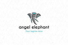 Angel Elephant - Animal Stock Logo Template