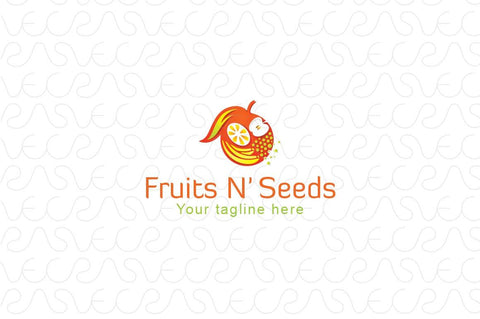 Fruits n' Seeds - Organic Farm & Fresh Beverages Stock Logo Template