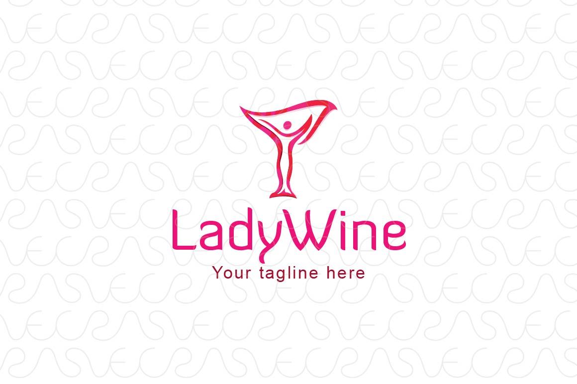 Lady Wine - Figurative Stock Logo Template for Bar & Restaurant