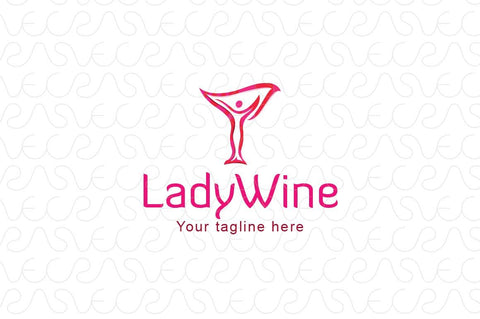 Lady Wine - Figurative Stock Logo Template for Bar & Restaurant