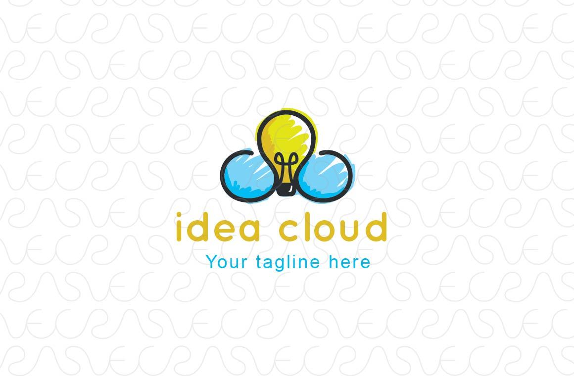 Idea Cloud - Abstract Nature Element Stock Logo Template for Online Solutions