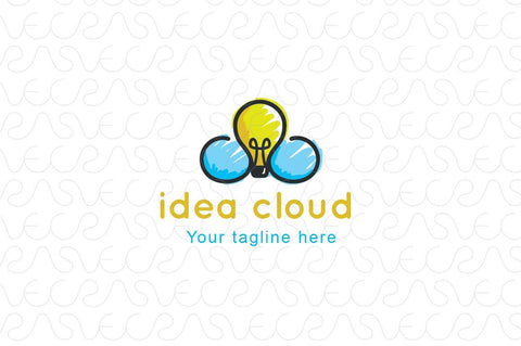 Idea Cloud - Abstract Nature Element Stock Logo Template for Online Solutions