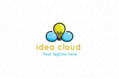 Idea Cloud - Abstract Nature Element Stock Logo Template for Online Solutions