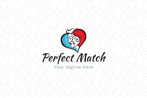 Perfect Match - Matrimony Couple Logo Template