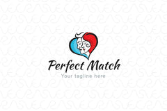 Perfect Match - Matrimony Couple Logo Template