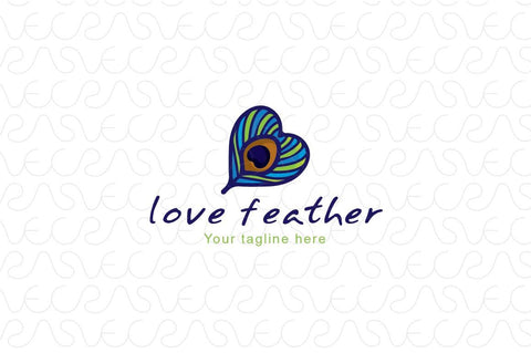 Love Feather - Peacock Bird Quill Creative Stock Logo Template