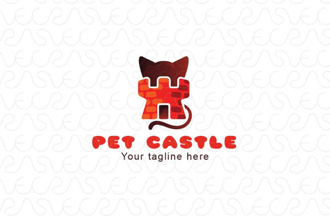 Pet Castle - Abstract Cat House Stock Logo Template