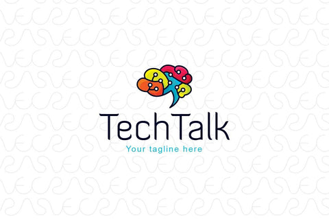 Tech Talk - Technical Brain Logo Design Template for Artificial Intelligence