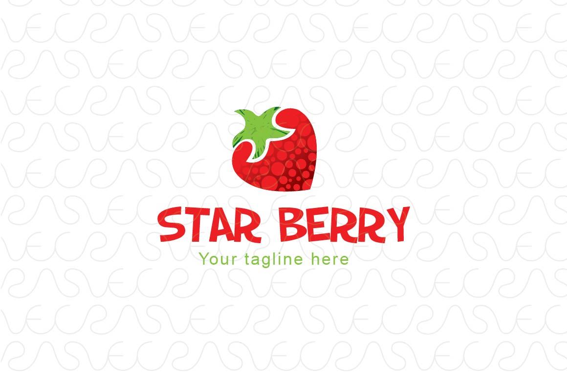 Star Berry - Strawberry Fruit Stock Logo Template