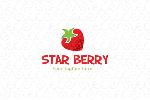 Star Berry - Strawberry Fruit Stock Logo Template