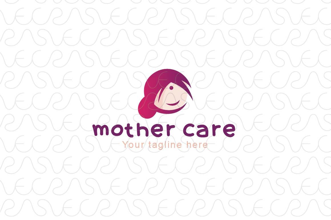 Mother Care - Cute Indian Feminine Face Stock Logo Template