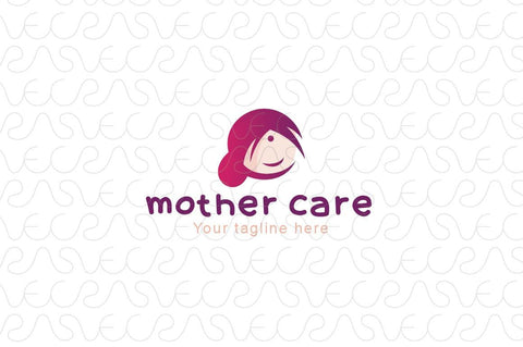 Mother Care - Cute Indian Feminine Face Stock Logo Template