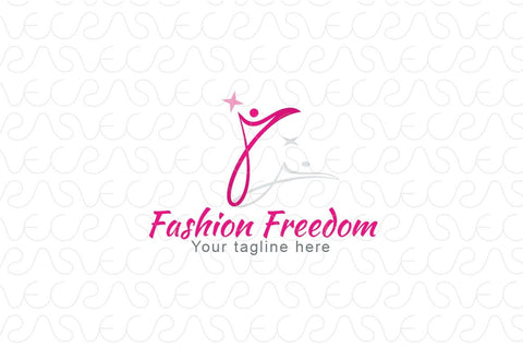 Fashion Freedom - Glamorous Figure Iconic Stock Logo Template