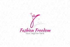 Fashion Freedom - Glamorous Figure Iconic Stock Logo Template