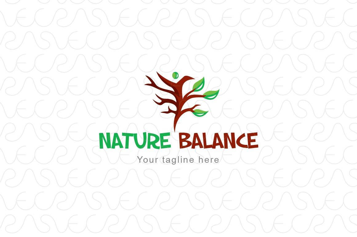 Health and Nature - Iconic Figurative Tree Stock Logo Template 