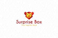 Surprise Box  - Cute Lion Stock Logo Template