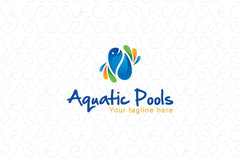 Aquatic Pools - Fish And Water Abstract Stock Logo Template for Spa and Entertainment