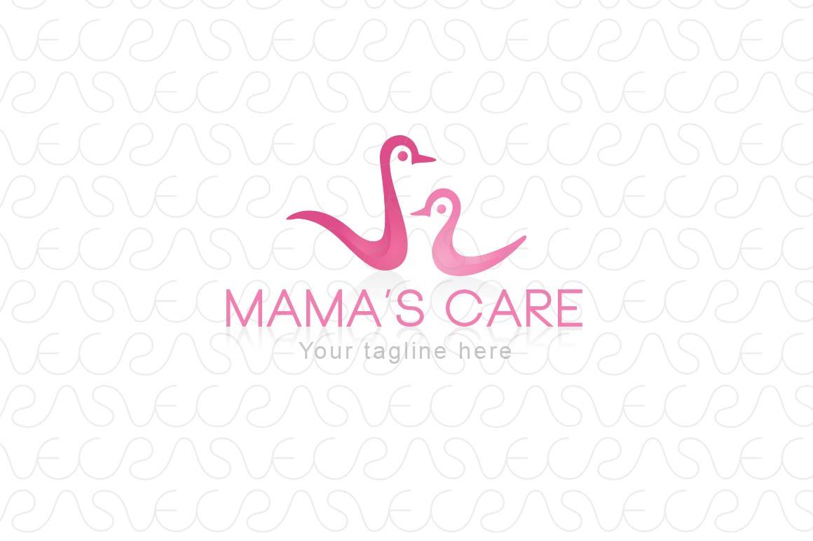 Mama's Care - Duck & Duckling Stock Logo Template of BirdsMama's Care - Duck & Duckling Stock Logo Template of Birds