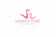 Mama's Care - Duck & Duckling Stock Logo Template of BirdsMama's Care - Duck & Duckling Stock Logo Template of Birds