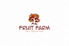 Fruit Farm - Organic Farming Abstract Tree Stock Logo Template