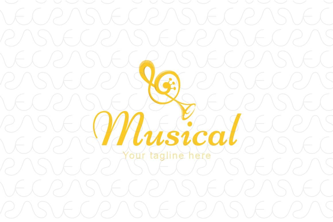 Musical - Treble Clef Instrumental Stock Logo Design