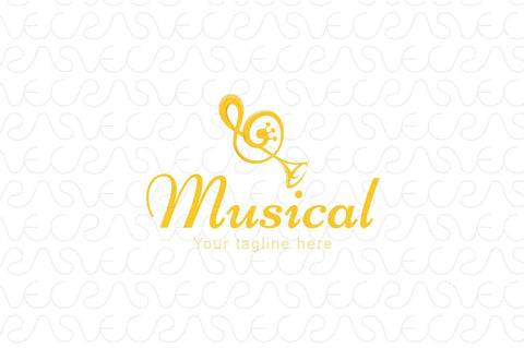 Musical - Treble Clef Instrumental Stock Logo Design