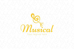Musical - Treble Clef Instrumental Stock Logo Design