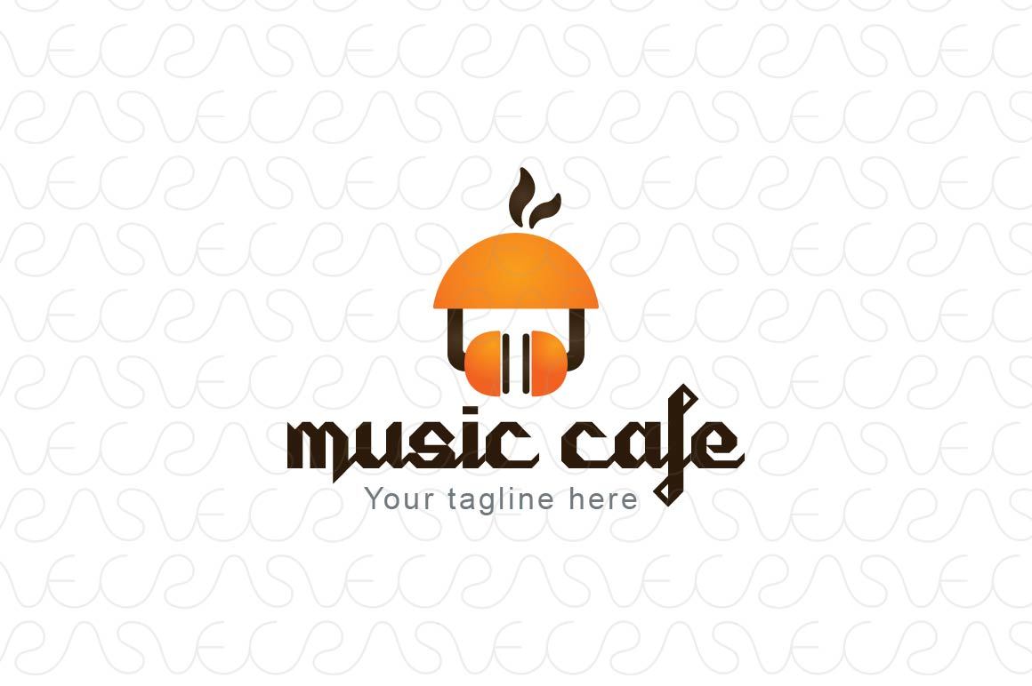 Music Café - Abstract Iconic Stock Logo Design for Creative Field