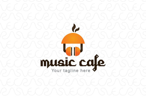 Music Café - Abstract Iconic Stock Logo Design for Creative Field