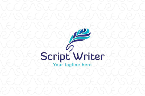 Script Writer - Artistic Quill Abstract Stock Logo Design