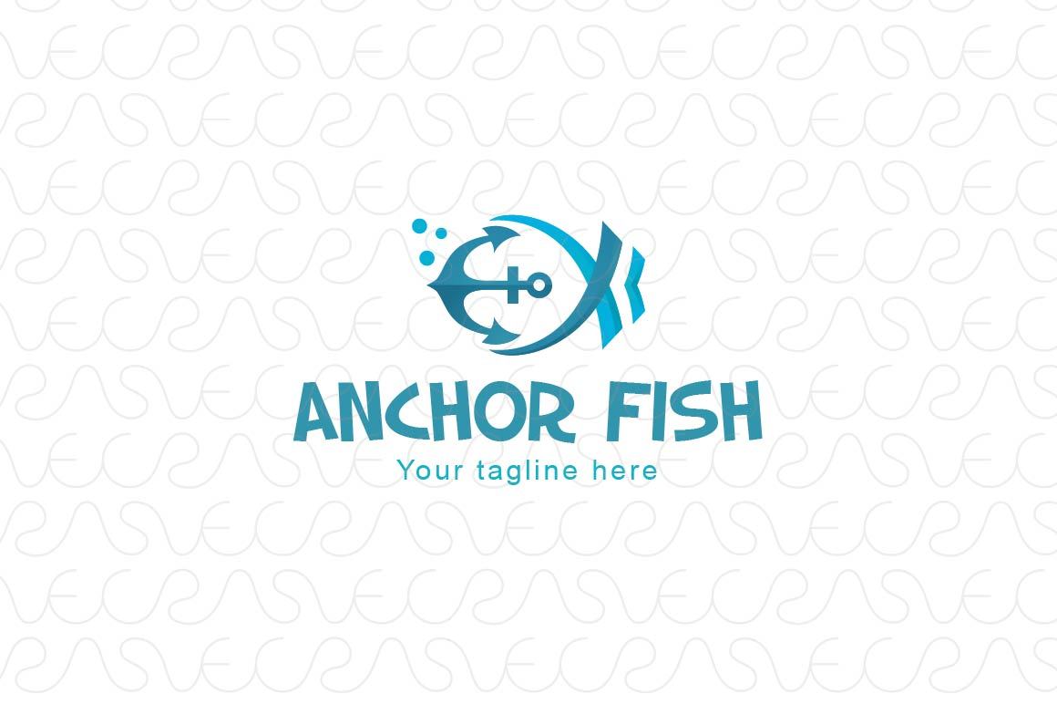 Anchor Fish - Abstract Water Creature Stock Logo Template for Sailing and Fisheries