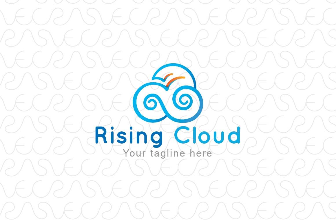 Rising Cloud - Swirl Clouds & Bird Compositional Stock Logo Design