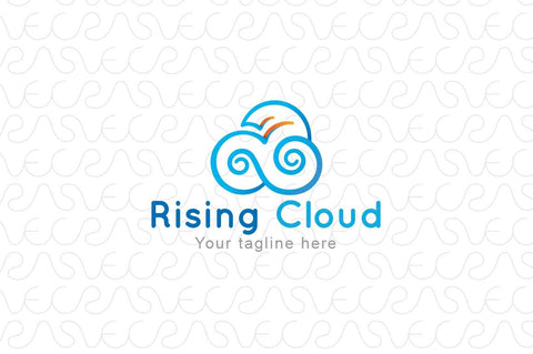 Rising Cloud - Swirl Clouds & Bird Compositional Stock Logo Design