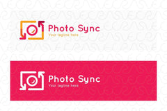 Photo Sync - Camera Icon Stock Logo Template for Cloud Storage Photography App