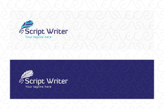 Script Writer - Artistic Quill Abstract Stock Logo Design