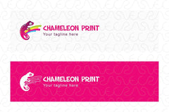 Chameleon Print - CMYK Printing Stock Logo Template of Reptile  Animal