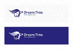 Dream Time - Sleeping Kid Stock Logo Template