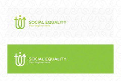 Social Equality - Male & Female Gender Iconic Abstract Stock Logo Template