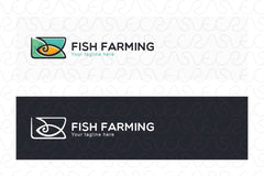 Fish Farming - Water Animal Stock Logo Template for Fish Farming