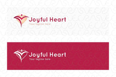 Joyful Heart - Happy Figure Iconic Stock Logo Template